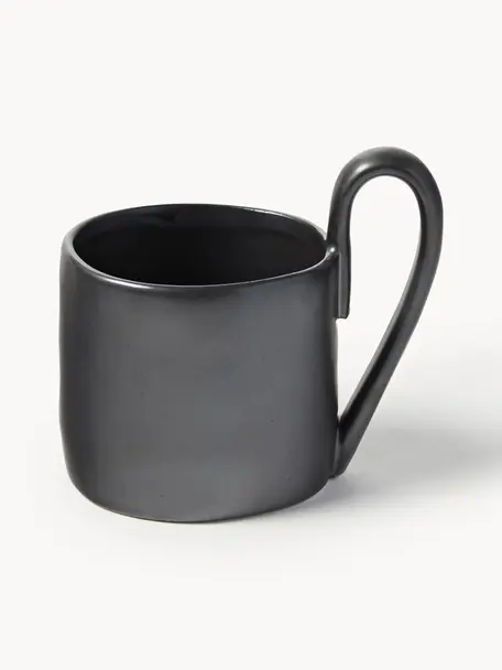 Tasse Flow aus Steinzeug, Steinzeug, Schwarz, B 12 x H 11 cm, 360 ml