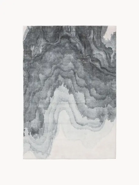 Koberec s nízkym vlasom Mara, 100 % polyester, Odtiene sivej, biela, Š 80 x D 150 cm (veľkosť XS)