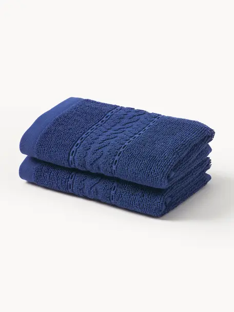 Asciugamano in varie misure Cordelia, Blu scuro, Telo bagno, Larg. 100 x Lung. 150 cm