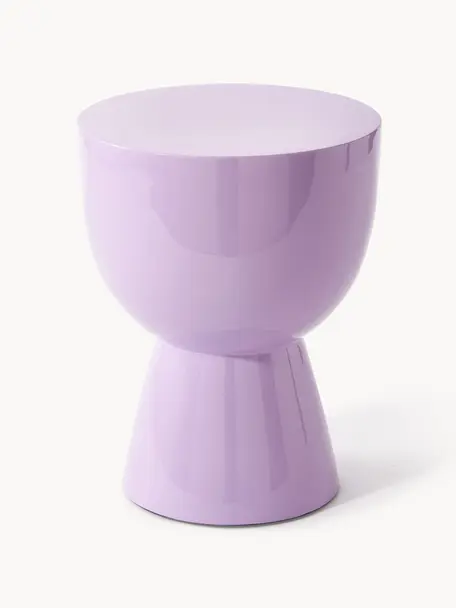 Kulatý odkládací stolek Tam Tam, Lakovaná umělá hmota, Levandulová, Ø 36 cm, V 46 cm