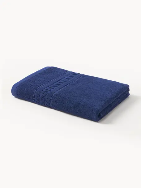 Serviette de toilette Cordelia, tailles variées, Bleu foncé, Drap de bain, larg. 70 x long. 140 cm