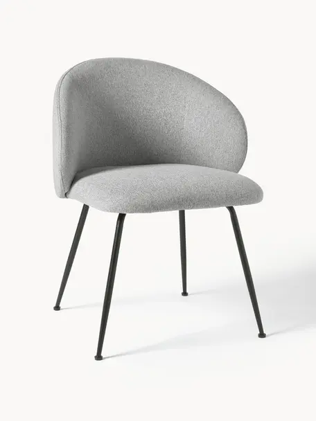 Čalouněné židle Luisa, 2 ks, Šedá, černá, Š 59 cm, H 58 cm