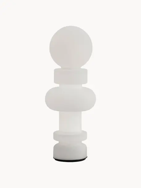 Lampada da terra piccola a LED fatta a mano Re, Paralume: vetro, Struttura: vetro, metallo rivestito, Bianco, Ø 34 x Alt. 89 cm