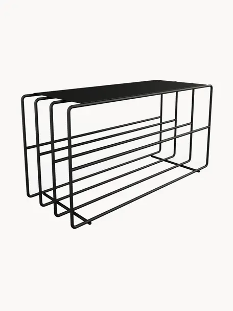 Metalan schoenenkast Neva, Staal, gepoedercoat, Zwart, B 80 x H 41 cm