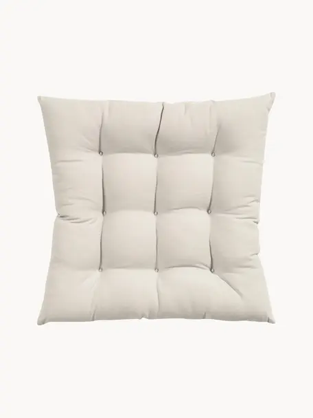 Cuscino sedia in cotone Ava, Rivestimento: 100% cotone, Beige, Larg. 40 x Lung. 40 cm