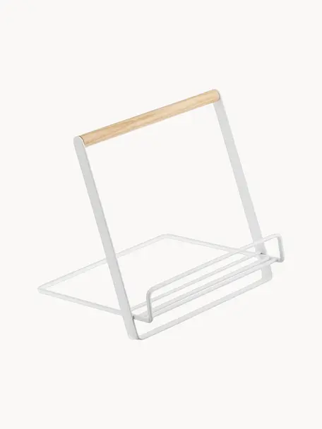 Support de livre de cuisine Tosca, Blanc, bois clair, larg. 20 x haut. 20 cm