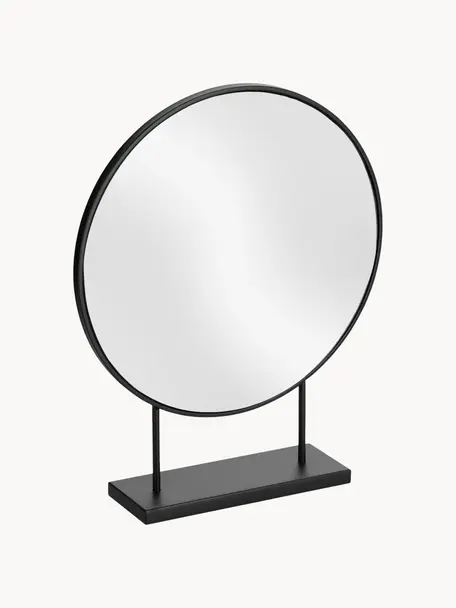 Miroir cosmétique rond Libia, Noir, larg. 36 x haut. 45 cm