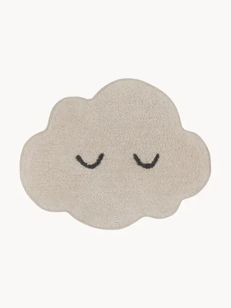 Tappeto in cotone a forma di nuvola  Cloud, Cotone, Beige chiaro, Larg. 57 x Lung. 82 cm