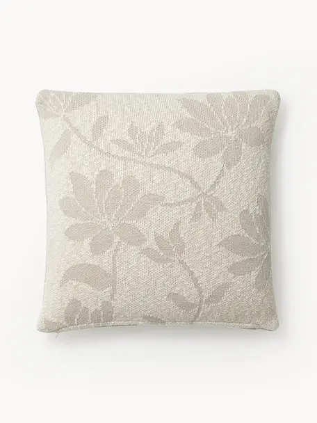 Funda de cojín bordada Anslei, 100% algodón, Beige, An 45 x L 45 cm