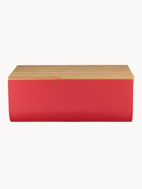 Chlebník s víkem z bambusového dřeva Mattina, Červená, bambusové dřevo, Š 34 cm, V 14 cm