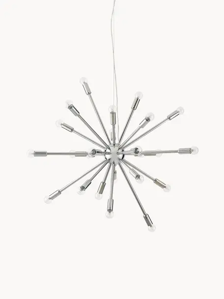 Grote hanglamp Spike, Lampenkap: verchroomd metaal, Zilverkleurig, Ø 90 cm