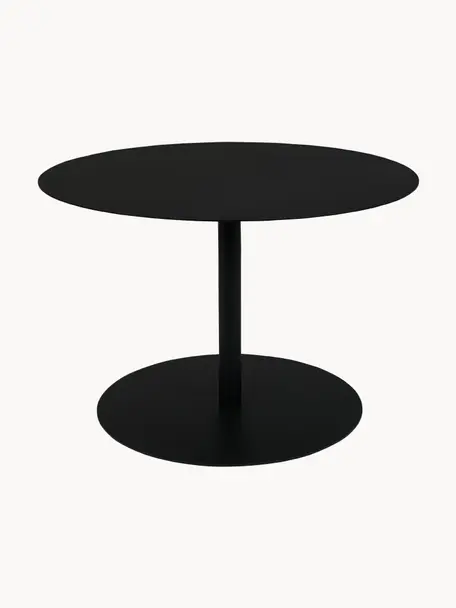 Table basse ronde en métal Snow, Métal, revêtement par poudre, Noir, Ø 60 cm