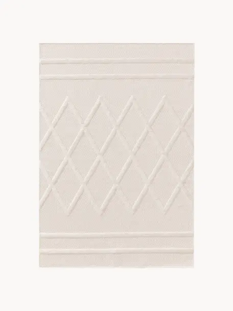 Tapis d'extérieur tissé main Bonte, 100 % polypropylène, Blanc crème, larg. 160 x long. 230 cm (taille M)