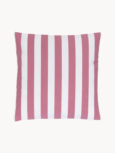 Gestreifte Kissenhülle Timon, 100% Baumwolle, Pink, Weiß, B 40 x L 40 cm