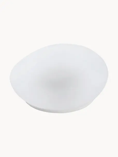 Kleine LED-Solarleuchte Pebble, Weiß, B 14 x H 10 cm