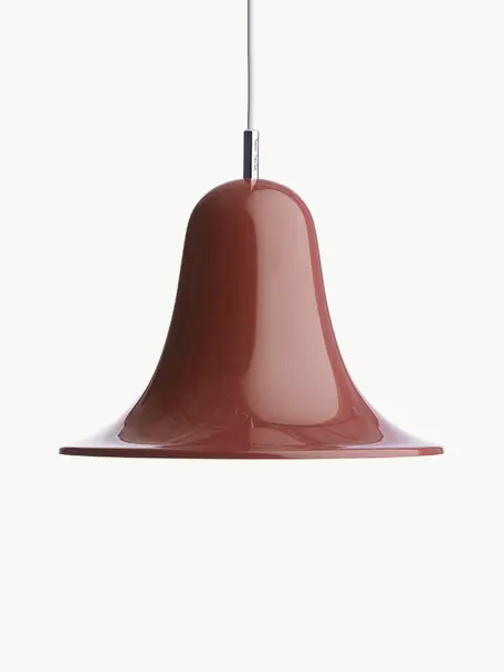 Kleine hanglamp Pantop, Lampenkap: gecoat metaal, Wijnrood, Ø 23 x H 17 cm