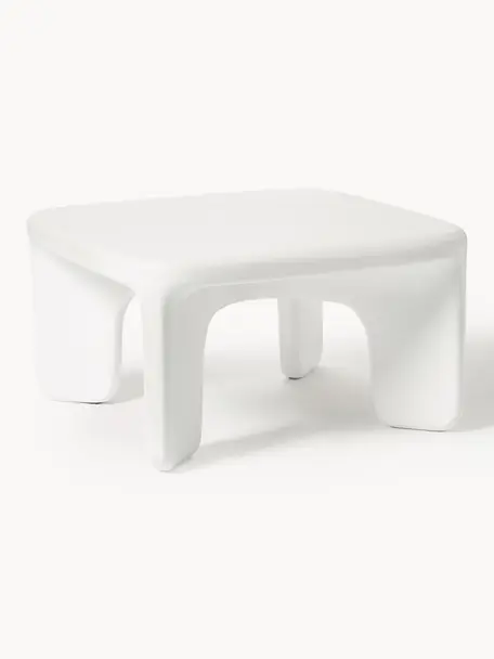 Tavolino da salotto da interno-esterno Clay, Fibra di vetro, Bianco, Larg. 75 x Prof. 75 cm