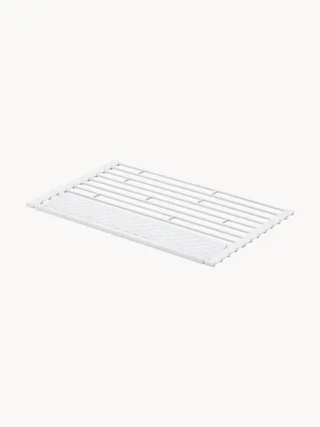 Bandeja de secado plegable Tower, Acero, silicona, Blanco, L 42 x An 26 cm