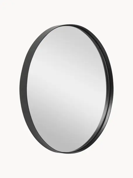Kulaté nástěnné zrcadlo Lacie, Černá, Ø 40 cm