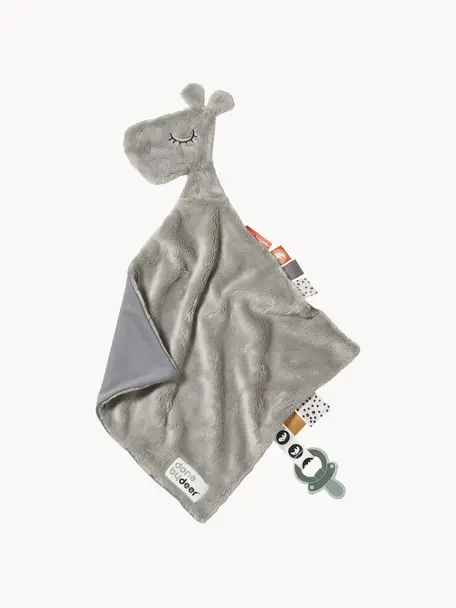 Baby-Schmusetuch Raffi, 50 % Baumwolle, 50 % Polyester, Grau, B 30 x L 30 cm