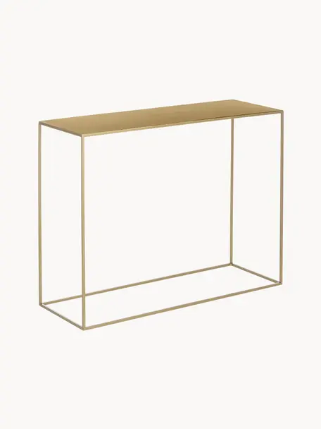 Metalen sidetable Tensio, Gepoedercoat metaal, Goudkleurig, B 100 x D 35 cm