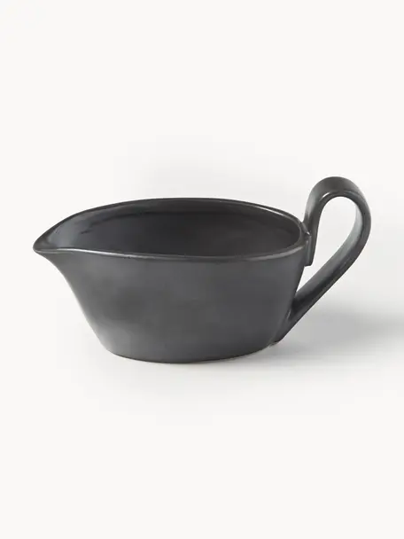 Sauciere Flow aus Steinzeug, Steinzeug, Schwarz, B 19 x H 10 cm