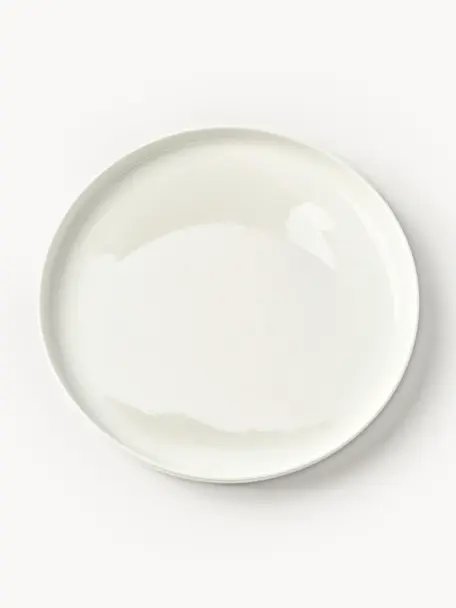 Piatto piano in porcellana Nessa 2 pz, Porcellana a pasta dura di alta qualità, Bianco latte lucido, Ø 26 cm