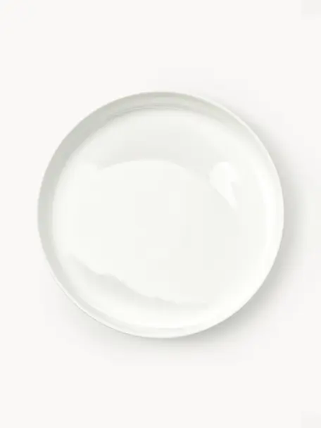Piatti piani in porcellana Nessa 4 pz, Porcellana a pasta dura di alta qualità, Bianco latte lucido, Ø 26 cm