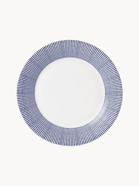Frühstücksteller Pacific Blue aus Porzellan, Porzellan, Gepunktet, Ø 24 cm