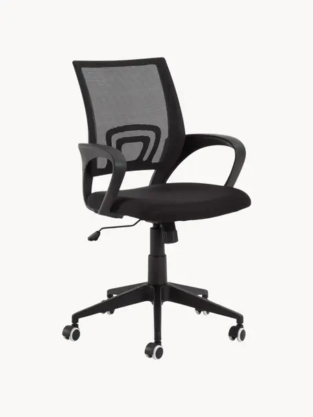 Krzesło biurowe Rail, obrotowe, Nogi: metal lakierowany, Czarny, S 63 x G 63 cm