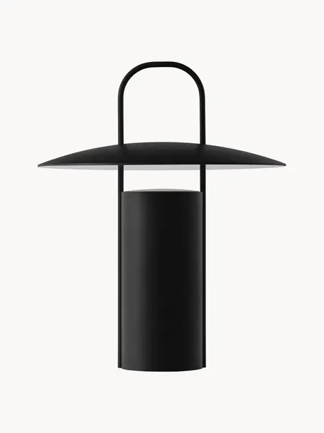 Lámpara de mesa regulable LED Ray, con puerto USB, Metal recubierto, Negro, Ø 22 x Al 24 cm