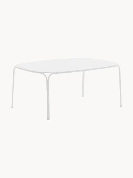 Table basse de jardin Hiray, Acier galvanisé, laqué, Blanc, larg. 90 x prof. 59 cm