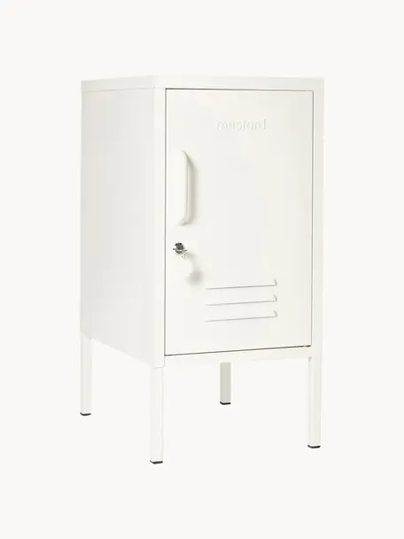 Szafka nocna z metalu The Shorty, Stal malowana proszkowo, Złamana biel, S 35 x W 72 cm