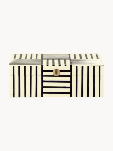 Škatuľka na bižutériu Neoma, Čierna, lomená biela, Š 20 x V 7 cm