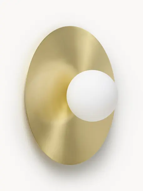 Nástěnné nebo stropní svítidlo Starling, Mosazná, bílá, Ø 33 cm, H 14 cm