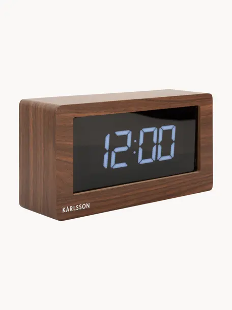 LED-Uhr Boxed, Holzfurnier, Holz, Schwarz, B 25 x H 13 cm