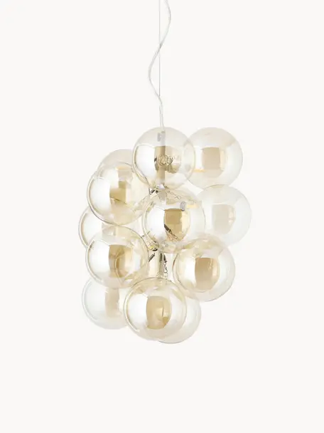 Dizajnová závesná lampa zo skla Bubbles, Odtiene zlatej, Ø 32 cm