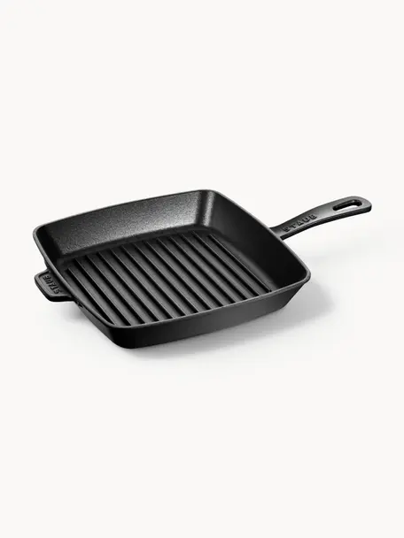 Sartén skillet cuadrada grill American Grill, Hierro fundido esmaltado, Negro, An 38 x Al 5 cm