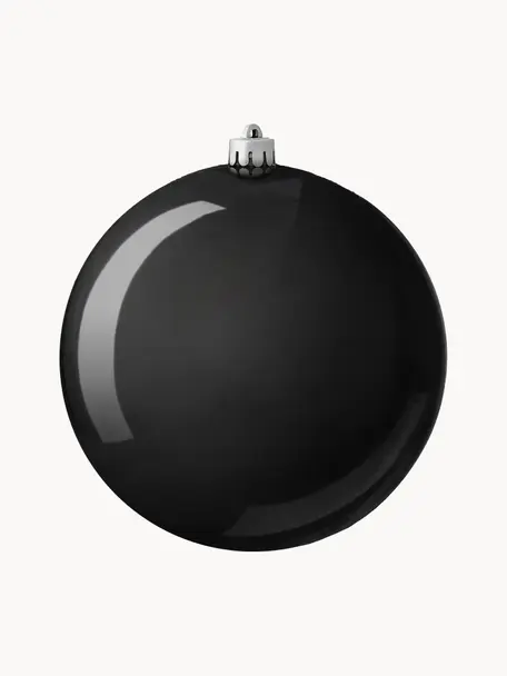 Bruchfeste Weihnachtskugel Stix, Kunststoff, Schwarz, Ø 20 cm