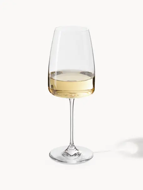 Verres à vin blanc en cristal Lucien, 4 pièces, Cristal, Transparent, Ø 8 x haut. 22 cm, 420 ml