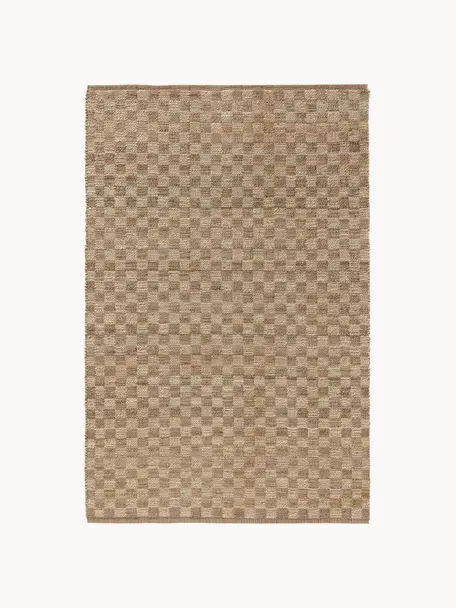 Handgeweven juten vloerkleed Raissa, 80% jute, 20% katoen, Lichtbruin, B 120 x L 170 cm (maat S)