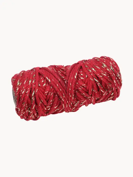Ficelle cadeau Twist, Coton avec fil de lurex, Rouge, couleur dorée, long. 25 m