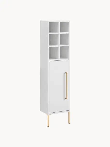 Bad-Hochschrank Palladia, B 30 cm, Weiß, Goldfarben, B 30 x H 131 cm