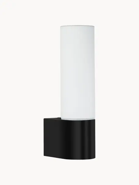 Applique salle de bains avec prise intégrée Consenza, Noir, blanc, larg. 6 x prof. 10 cm