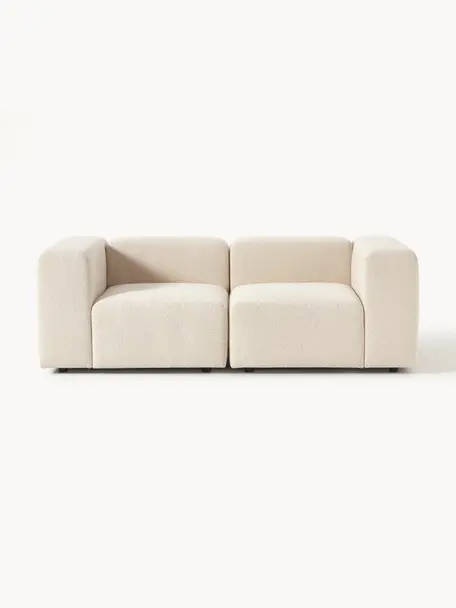 Modulares Bouclé-Sofa Lena (3-Sitzer), Bezug: Bouclé (93 % Polyester, 6, Gestell: Kiefernholz, Schichtholz,, Bouclé Hellbeige, B 209 x T 106 cm