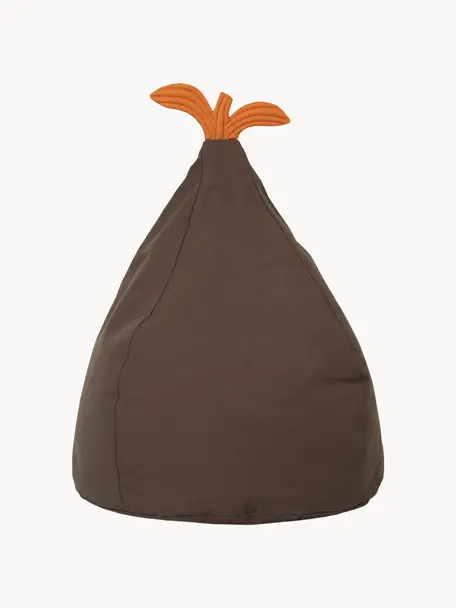 Sitzsack Pear Bean aus Bio-Baumwolle, Bezug: 100 % Bio-Baumwolle, GOTS, Taupe, Orange, B 55 x H 85 cm