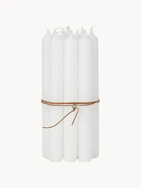 Stolní svíčky Classic, 10 ks, Parafín, Bílá, V 19 cm