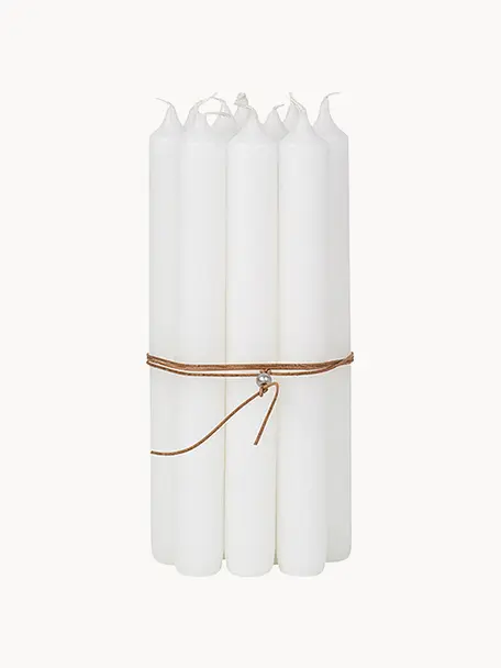 Velas cónicas Classic, 10 uds., Parafina, Blanco, Al 19 cm