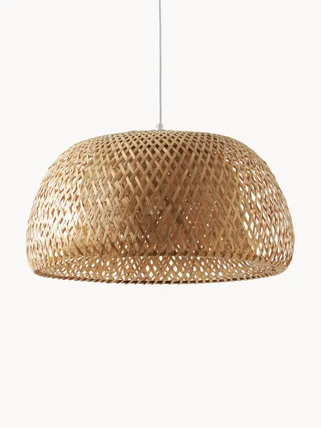 Dizajnové závesné svietidlo z bambusu Eden, Béžová, Ø 45 x V 21 cm