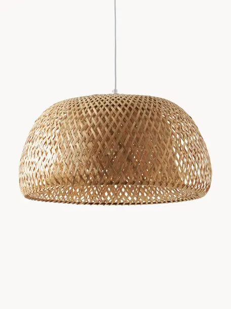 Suspension design en bambou Eden, Beige, Ø 45 x haut. 21 cm